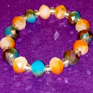 Vintage glass facetted aurora borealis bracelet